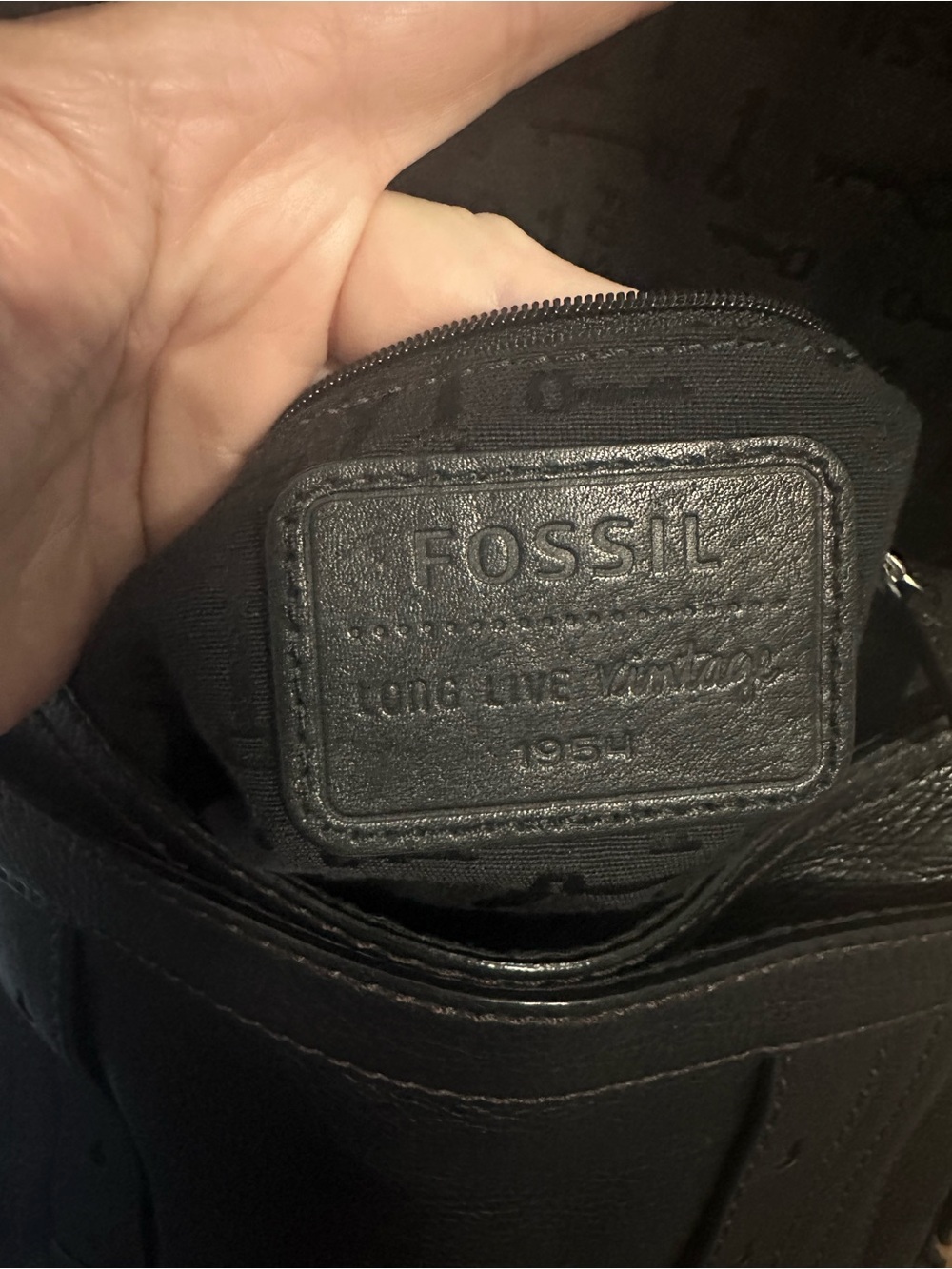 Black Fossil Long Live Vintage Conditioned Leather Bag 2014 Re Release - Picture 8 of 8